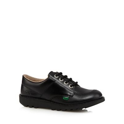 Kickers Boys' black leather arch support shoes